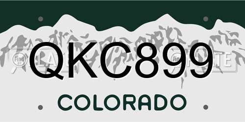 QKC899 Colorado License Plate
