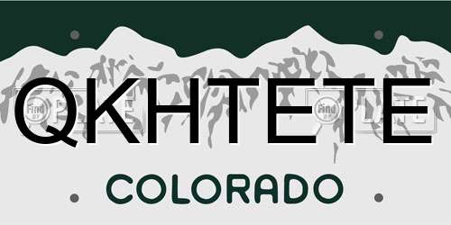 QKHTETE Colorado License Plate