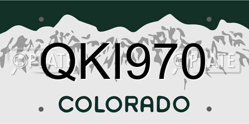QKI970 Colorado License Plate