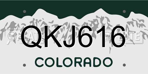 QKJ616 Colorado License Plate
