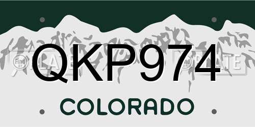 QKP974 Colorado License Plate