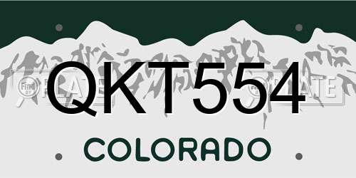 QKT554 Colorado License Plate