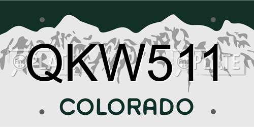 QKW511 Colorado License Plate