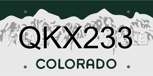 QKX233 Colorado License Plate