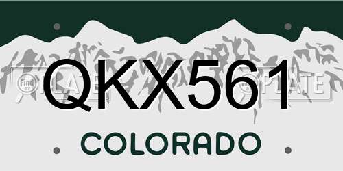 QKX561 Colorado License Plate