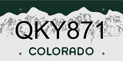 QKY871 Colorado License Plate