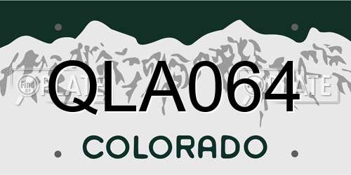 QLA064 Colorado License Plate