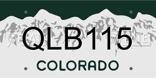 QLB115 Colorado License Plate