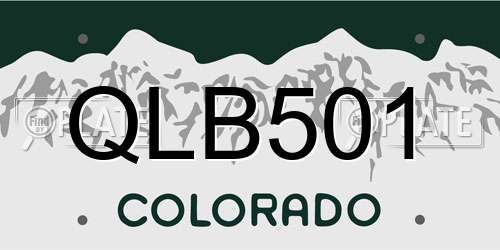 QLB501 Colorado License Plate