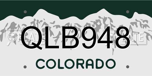 QLB948 Colorado License Plate