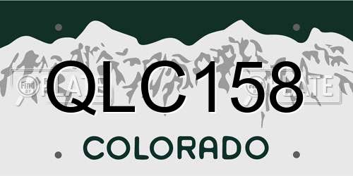 QLC158 Colorado License Plate