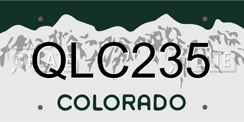QLC235 Colorado License Plate