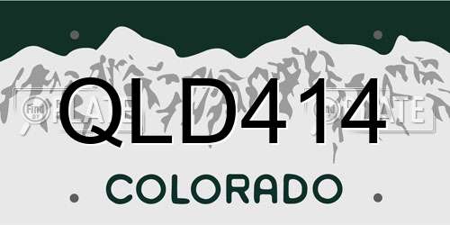 QLD414 Colorado License Plate