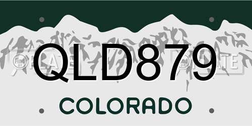 QLD879 Colorado License Plate
