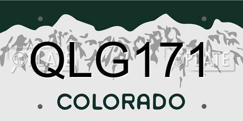 QLG171 Colorado License Plate