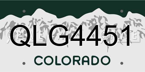 QLG4451 Colorado License Plate