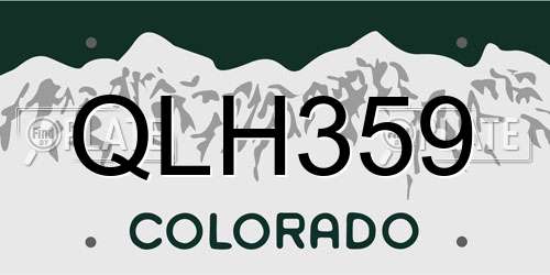 QLH359 Colorado License Plate