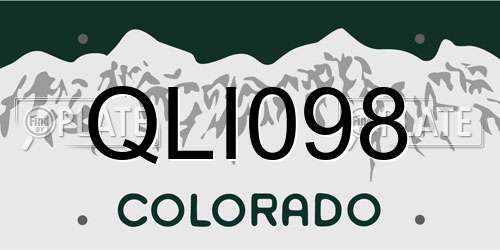 QLI098 Colorado License Plate