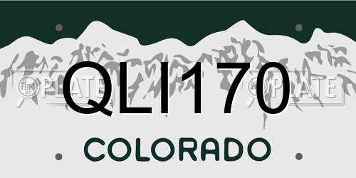QLI170 Colorado License Plate