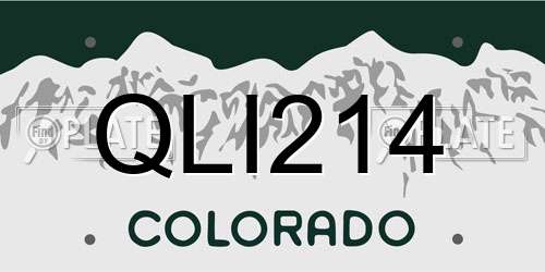 QLI214 Colorado License Plate