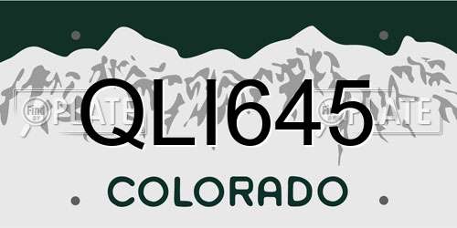 QLI645 Colorado License Plate