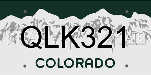 QLK321 Colorado License Plate