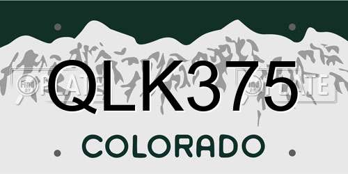 QLK375 Colorado License Plate