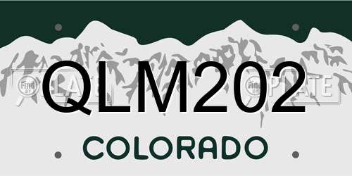 QLM202 Colorado License Plate