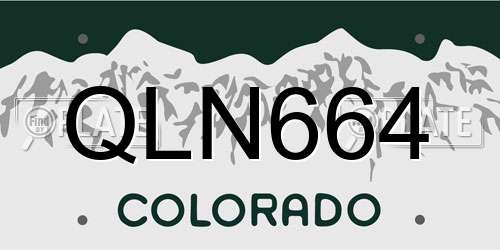 QLN664 Colorado License Plate