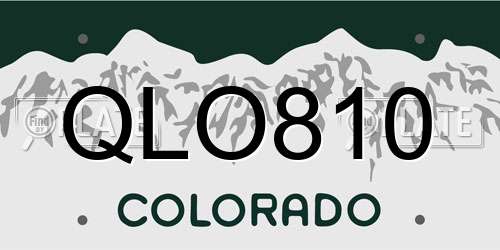 QLO810 Colorado License Plate