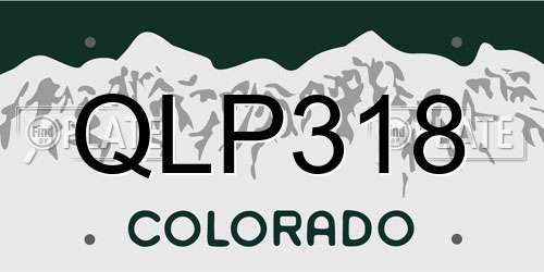 QLP318 Colorado License Plate