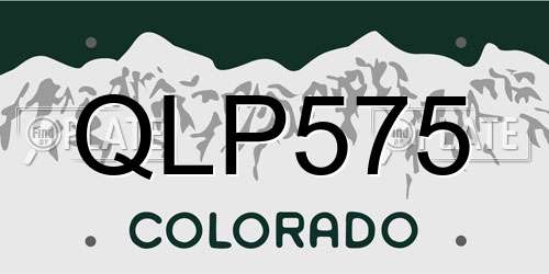 QLP575 Colorado License Plate
