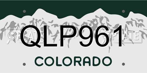 QLP961 Colorado License Plate