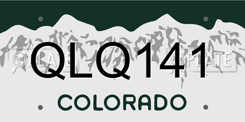 QLQ141 Colorado License Plate