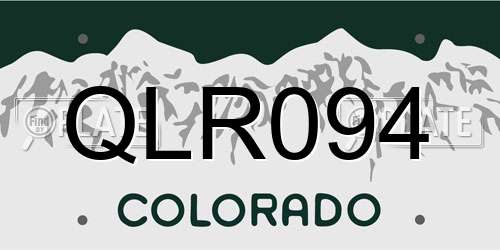 QLR094 Colorado License Plate