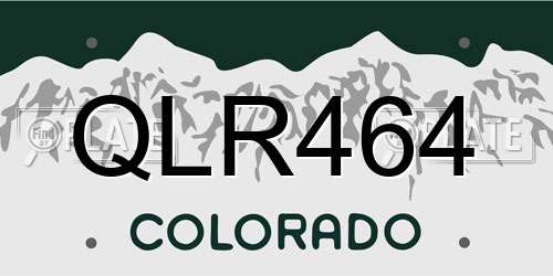QLR464 Colorado License Plate