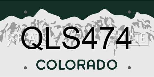 QLS474 Colorado License Plate