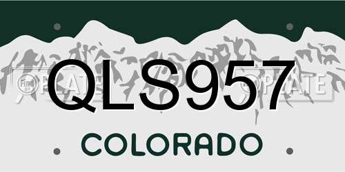 QLS957 Colorado License Plate