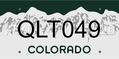 QLT049 Colorado License Plate