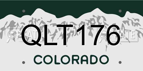 QLT176 Colorado License Plate