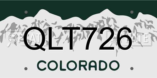 QLT726 Colorado License Plate