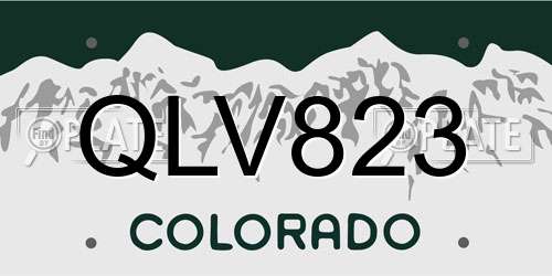 QLV823 Colorado License Plate