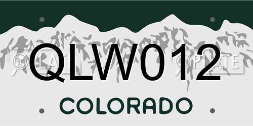 QLW012 Colorado License Plate