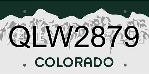 QLW2879 Colorado License Plate
