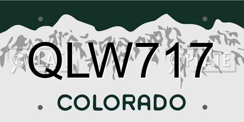 QLW717 Colorado License Plate