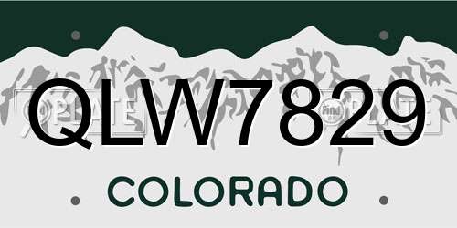 QLW7829 Colorado License Plate