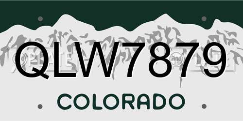 QLW7879 Colorado License Plate