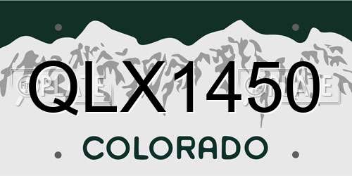 QLX1450 Colorado License Plate