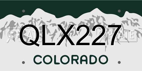 QLX227 Colorado License Plate
