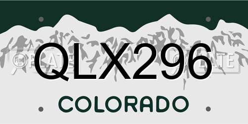 QLX296 Colorado License Plate